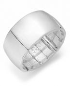 Fashionable and flexible! Crafted in silver tone mixed metal, Style&co.'s stretch bracelet is a chic, effortless choice for mixing and matching with your wardrobe. Bracelet adjusts to fit wrist. Approximate diameter: 2-1/4 inches.