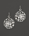 Bold sterling silver medallion earrings, glistening with faceted rock crystals. By Di MODOLO.