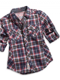 GUESS Kids Boys Little Boy Monroe Plaid Shirt, PLAID (3T) GUESS Kids Boys Little Boy Monroe Plaid Shirt, PLAID (3T)