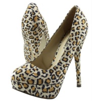 Breckelle'S Angie-41 Leopard Animal Prints Round Toe Pumps, Size: 6 (M) US [Apparel]