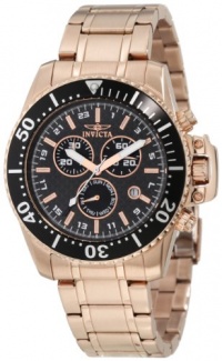Invicta Men's 11289 Pro Diver Chronograph Black Carbon Fiber Dial 18k Rose Gold Ion-Plated Stainless Steel Watch Invicta Men's 11289 Pro Diver Chronograph Black Carbon Fiber Dial 18k Rose Gold Ion-Plated Stainless Steel Watch