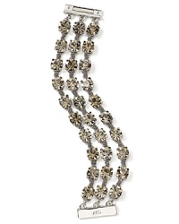 Wear three times the sparkle at your wrist with ABS by Allen Schwartz's chain and rhinestone bracelet. The triple-strand style adds instant drama and sparkle when you head downtown after dark. Wear three times the sparkle at your wrist with ABS by Allen Schwartz's chain and rhinestone bracelet. The triple-strand style adds instant drama and sparkle when you head downtown after dark.