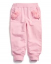 GUESS Kids Girls Fleece Pant with Chiffon Bow, PINK (18M)