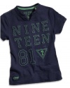 GUESS Kids Boys Big Boy Nineteen 81 Tee, NAVY (8/10)