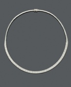 A classic collar necklace has never looked so chic! Dozens of glittering round-cut diamonds (4-1/6 ct. t.w.) dust the surface of Effy Collection's sparkling style. Crafted in 14k white gold. Approximate length: 16 inches.