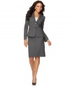 Look polished and professional while dashing from meeting to meeting in this Tahari by ASL pinstriped skirt suit. A work essential with a workable price!