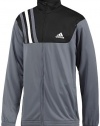 Adidas Men's Fat Stripes Basketball Track Jacket - Black