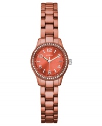Lively color brings the fun on this coral timepiece from GUESS. Lively color brings the fun on this coral timepiece from GUESS.