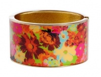 Macy's Haskell Gold-Tone Multicolor Floral Wide Hinge Bangle Bracelet Macy's Haskell Gold-Tone Multicolor Floral Wide Hinge Bangle Bracelet