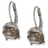 Sterling Silver 8mm Round Smoky-Quartz Lever Back Earrings