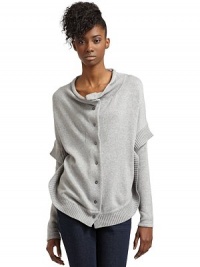 THE LOOKStand collarButton frontLong sleevesRibbed circle hemMerrow stitch detail down rear centerTHE FITAbout 28 from shoulder to hemTHE MATERIAL67% cotton/21% nylon/12% cashmere THE LOOKStand collarButton frontLong sleevesRibbed circle hemMerrow stitch detail down rear centerTHE FITAbout 28 from shoulder to hemTHE MATERIAL67% cotton/21% nylon/12% cashmere