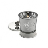 Mikasa Love Story Silver Plated Votive Holder with Candle Mikasa Love Story Silver Plated Votive Holder with Candle