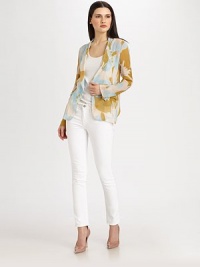 Airy floral-print chiffon in a softened take on the single-breasted blazer.Notch collarDefined shouldersChest pocketFlap pocketsAbout 26 from shoulder to hemSilkDry cleanImportedModel shown is 5'9½ (176cm) wearing US size 4.OUR FIT MODEL RECOMMENDS ordering true size. Airy floral-print chiffon in a softened take on the single-breasted blazer.Notch collarDefined shouldersChest pocketFlap pocketsAbout 26 from shoulder to hemSilkDry cleanImportedModel shown is 5'9½ (176cm) wearing US size 4.OUR FIT MODEL RECOMMENDS ordering true size.