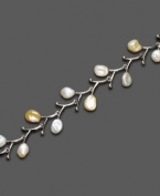Beautiful, naturally-designed style. This bracelet features Keishi cultured freshwater pearls (7.5 mm-8.5 mm) set in sterling silver. Approximate length: 7 inches.