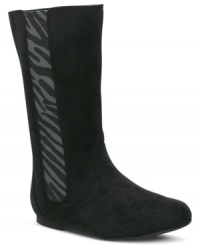 These comfy boots from Jessica Simpson, with a fierce stripe running down the side, are the perfect pretty accent to her everyday styles. These comfy boots from Jessica Simpson, with a fierce stripe running down the side, are the perfect pretty accent to her everyday styles.