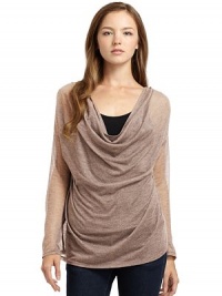 THE LOOKSheer lightweight designDraped necklineLong dolman sleevesSmall pleats at shouldersTHE FITAbout 22 from shoulder to hemTHE MATERIAL65% polyester/35% viscoseCARE & ORIGINMachine washImportedModel shown is 5'9½ (176cm) wearing US size Small. THE LOOKSheer lightweight designDraped necklineLong dolman sleevesSmall pleats at shouldersTHE FITAbout 22 from shoulder to hemTHE MATERIAL65% polyester/35% viscoseCARE & ORIGINMachine washImportedModel shown is 5'9½ (176cm) wearing US size Small.