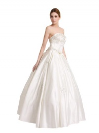 Artwedding Satin Ball Gown Wedding Dress with Acrylic Beads, Pearl and Rhinestone, Ivory, 14W Artwedding Satin Ball Gown Wedding Dress with Acrylic Beads, Pearl and Rhinestone, Ivory, 14W