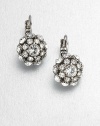 A charming drop design encrusted in sparking crystals. CrystalsGlassRhodium-platedSize, about .75Lever backImported 
