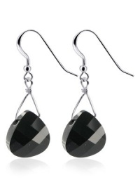Sterling Silver Teardrop Black Crystal Earrings Made with Swarovski Elements Sterling Silver Teardrop Black Crystal Earrings Made with Swarovski Elements