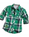 GUESS Kids Boys Little Boy Hartford Plaid Shirt, PLAID (4)