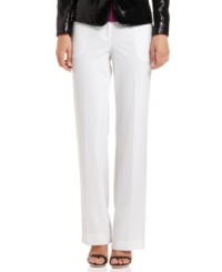 Calvin Klein's latest trousers are superlative chic with a straight-leg fit and ponte-knit fabrication in a stylish winter-white hue. Calvin Klein's latest trousers are superlative chic with a straight-leg fit and ponte-knit fabrication in a stylish winter-white hue.