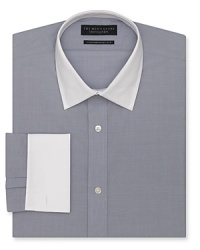 Time-tested and always dapper, this dress shirt keeps your professional look classic. Pair with a silk tie for a powerful combination. Time-tested and always dapper, this dress shirt keeps your professional look classic. Pair with a silk tie for a powerful combination.