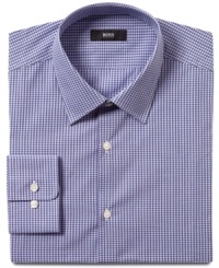 A small, simple check makes this slim-fit Hugo Boss shirt a crisp alternative to a simple solid for every day. A small, simple check makes this slim-fit Hugo Boss shirt a crisp alternative to a simple solid for every day.