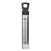 Stainless steel construction, easy to read in both Celsius and Fahrenheit Degrees. Temp range from 100-400 degrees. Comfort grip handle for insulated safe use