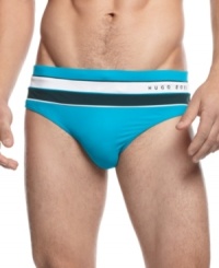 No resistance in the water and less in the sun. Tan up and cool down with these swim briefs from Hugo Boss. No resistance in the water and less in the sun. Tan up and cool down with these swim briefs from Hugo Boss.