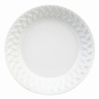 Traditional basket weave pattern made from white French Limoges porcelain. Traditional basket weave pattern made from white French Limoges porcelain.