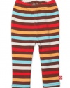 Zutano Baby-Girls Infant 5 Color Stripe Skinny Legging, Chocolate/Orange/Aqua/Red, 6 Months