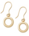 Petite circles create a chic look. These carefully-crafted cut-out earrings are set in 14k gold on french wire. Approximate drop: 1/3 inch.