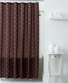 See spots! This WaterShed shower curtain peps up your bath routine with cheerful polka dots. Resists water and mold.