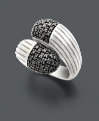 Wrap your digits with sparkle in bold contrasting color. This stunning ring from Balissima by Effy Collection features a polished sterling setting decorated at the ends with round-cut black diamond (5/8 ct. t.w.) Size 7. Wrap your digits with sparkle in bold contrasting color. This stunning ring from Balissima by Effy Collection features a polished sterling setting decorated at the ends with round-cut black diamond (5/8 ct. t.w.) Size 7.