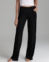 Feel super comfortable in these black lounge pants with an elastic waistband.