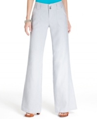 INC updates petite casual linen pants with glamorous rhinestone studs and a touch of crochet. Also available in a curvy fit. INC updates petite casual linen pants with glamorous rhinestone studs and a touch of crochet. Also available in a curvy fit.
