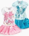 Twist and shout. Bows and butterflies will have her ready to go out and play while a frilly tutu will have her sparkling in the sun.