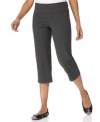 Get a slimming silhouette thanks to a built-in tummy panel in these easy capris from Style&co. Sport.