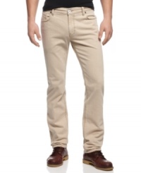 Step up your style. These skinny fit khaki jeans from INC International Concepts give your look a downtown edge.