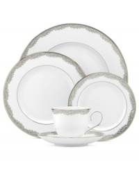 Bordered with delicate platinum flowers, the Lenox Bloomfield soup bowl brings refreshing elegance to sure-to-be memorable occasions. Timeless bone china in pure white complements just about any setting.