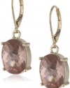 Anne Klein Be Jeweled Gold-Tone Rose Peach Lever Back Drop Earrings