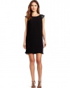 erin Erin Fetherston Women's Cap Sleeve Pleat Dress, Black/Midnight, 4