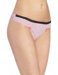 Betsey Johnson Women's Stretch Lo Rise Thong With Bow Betsey Johnson Women's Stretch Lo Rise Thong With Bow