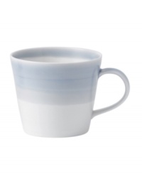 Perfect for every day, the 1815 mug from Royal Doulton features sturdy white porcelain streaked with pale blue for serene, understated style. Perfect for every day, the 1815 mug from Royal Doulton features sturdy white porcelain streaked with pale blue for serene, understated style.