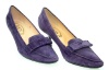 TOD'S Women's Debbie Saddle Suede Purple Pumps Sz 37 0HR0L808