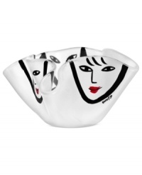 More than a pretty face, the Happy Goings bowl is marked by dramatic brushstrokes in opaque glass. Designed by Ulrica Hydman-Vallien for Kosta Boda. More than a pretty face, the Happy Goings bowl is marked by dramatic brushstrokes in opaque glass. Designed by Ulrica Hydman-Vallien for Kosta Boda.