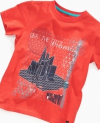 On the rise. Build-up his casual collection with this bright graphic t-shirt from DKNY. On the rise. Build-up his casual collection with this bright graphic t-shirt from DKNY.