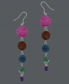 Perfect your party look. Avalonia Road's Brasilian-themed earrings combine brightly-hued multicolored agate beads (17-2/5 ct. t.w.) and sterling silver. Approximate drop length: 3-1/2 inches. Approximate drop width: 1/2 inch.