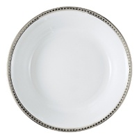 Beautiful, white Limoges porcelain with a dynamic platinum border, the geometric motif of the Athena collection creates a dimensional and graphic appearance. Also available with gold border. Beautiful, white Limoges porcelain with a dynamic platinum border, the geometric motif of the Athena collection creates a dimensional and graphic appearance. Also available with gold border.
