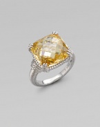 From the Giftables Collection. A sparkling canary crystal stone in a four-prong sterling silver setting.Canary crystal Sterling silver Width, about ½ Imported Additional Information Women's Ring Size Guide 